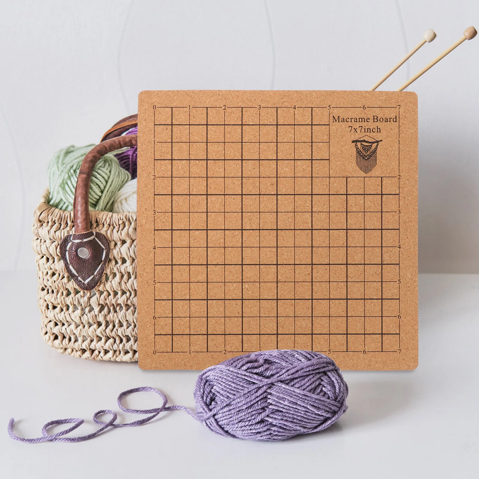 

1 set Macrame Board 7x7inch Soft Cork DIY Jewelry Tool T Knotting Project Board With T Pins Pins Wood Reusable Braiding Craft