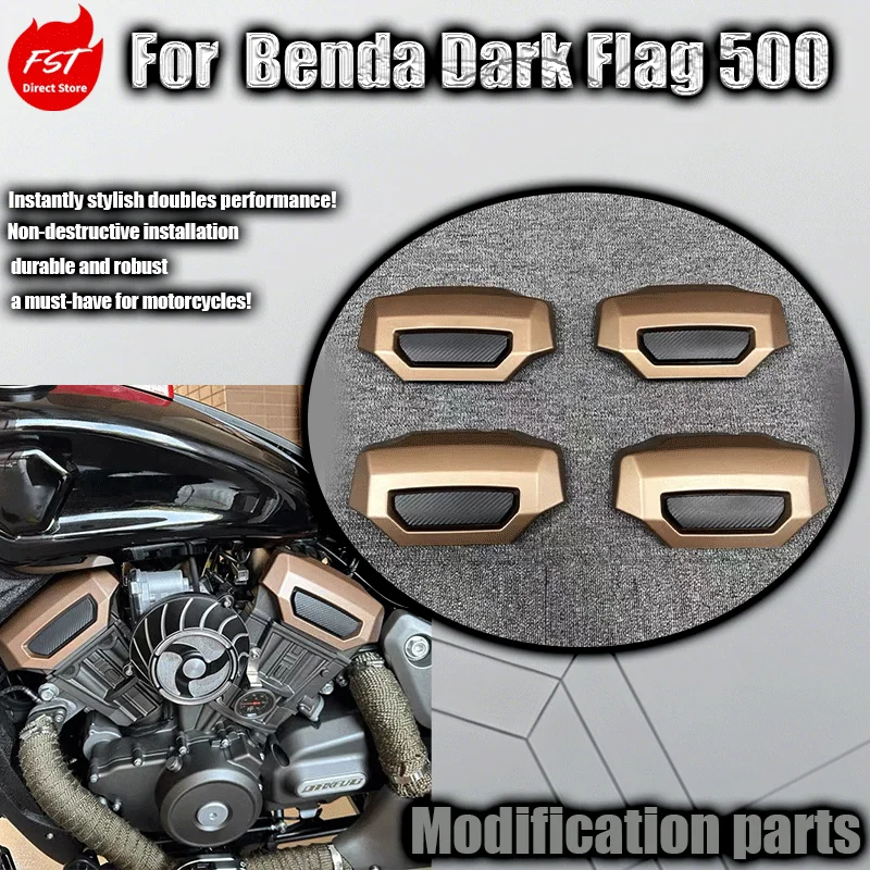 

Suitable for Benda Black Flag 500, engine decorative anti-scald heat cover, non-destructive installation.