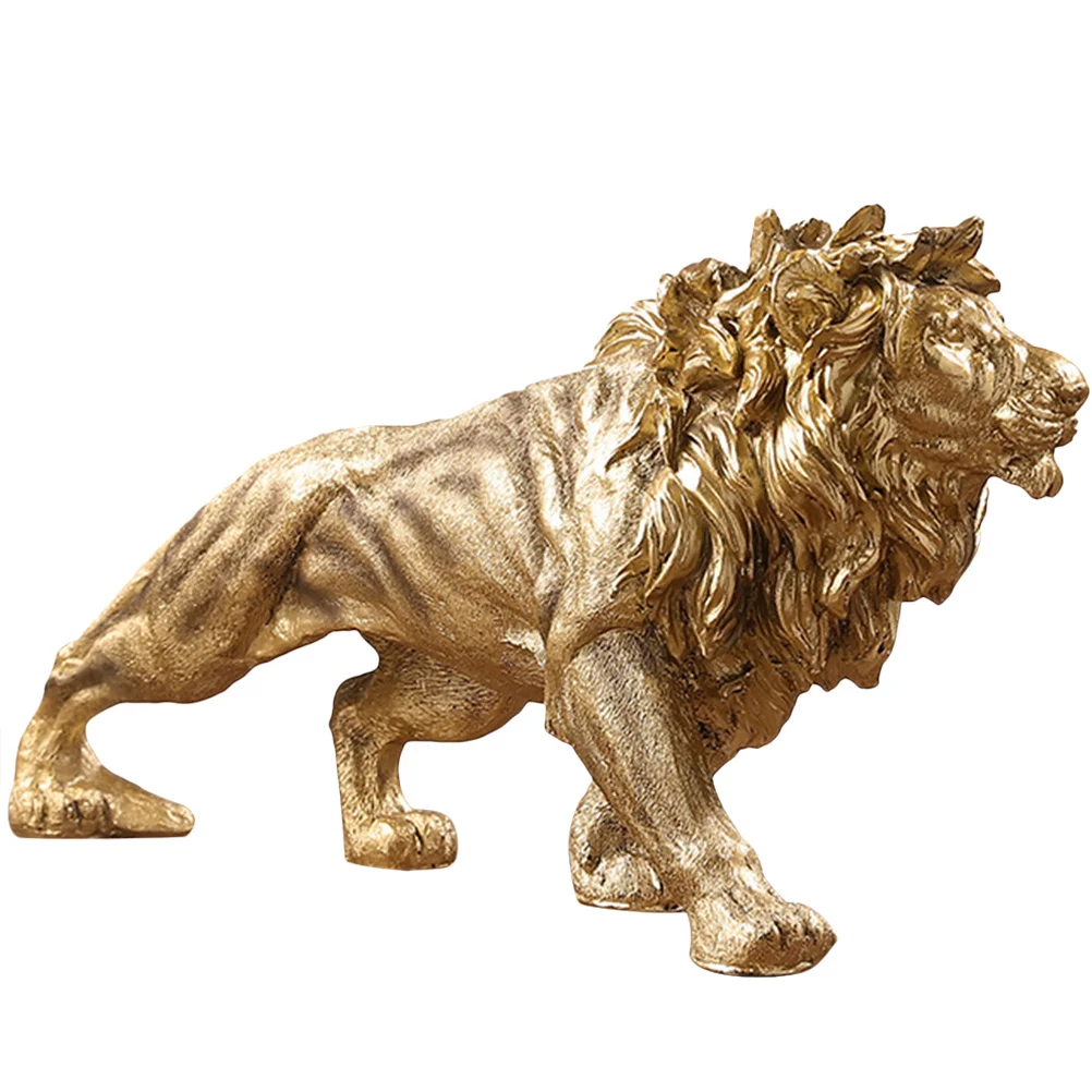 

Resin Lion Sculpture Vintage Desktop Decor Exquisite Small Office Lion Ornament Decoration Office Desktop Decor