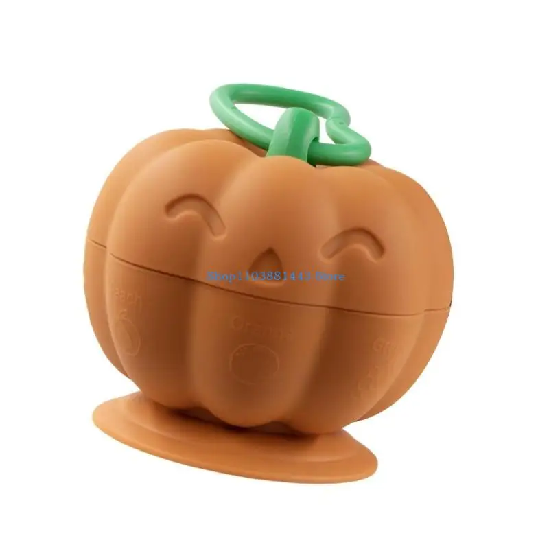 Q6RE حامل لعبة الالتصاق على شكل اليقطين للأطفال الصغار ألعاب التسنين حامل لعربة الأطفال العالية وعربة الأطفال لعبة عضاضة للأطفال #5