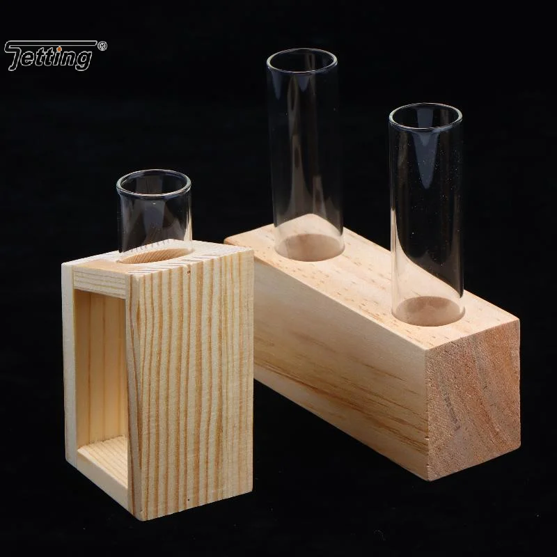 Test Tube Glass Vase Plant Propagation Station Hydroponic Vases For Plants With Wooden Stand Terrarium Office Home Desktop Decor