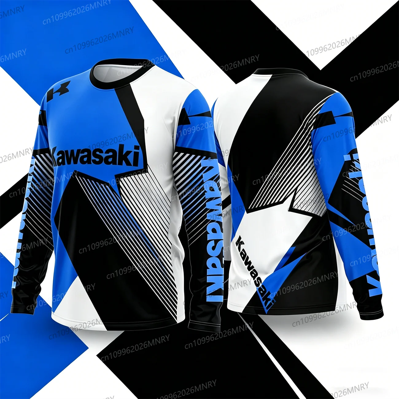 

Summer Kawasaki Motocross Breathable Quick Drying Cycling Suit Men tshirt Women Oversized Sports And Leisure Long Sleeved Top