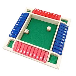 4 Player Shut The Box  Game  Wooden Board Game for The Home  Travel