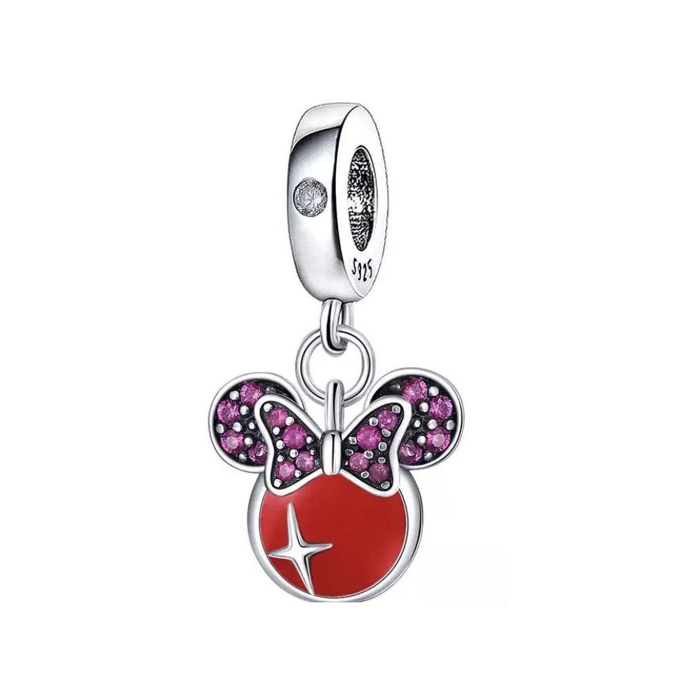 New Disney Robot Minnie Mickey Mouse Balloon Charms Beads Fit Original Pandora 925 sterling silver Bracelet Necklace DIY Jewelry