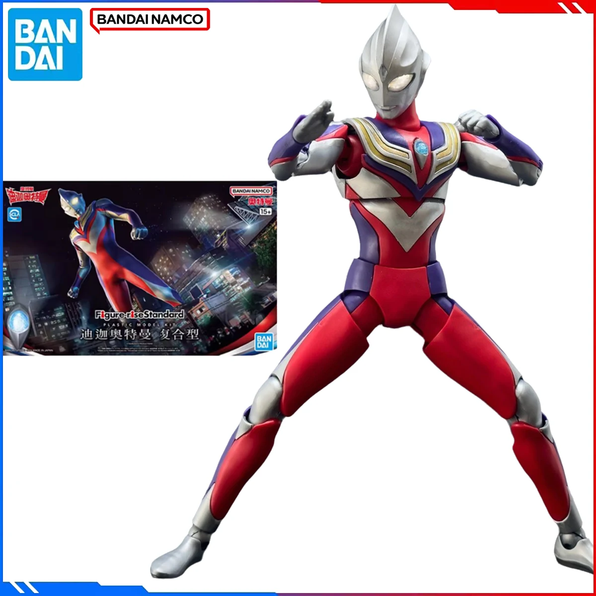 

Genuine Bandai Original Ultraman Figure Model Kits Figure-rise Standard Anime Figures Tiga Multi Type Action Model Toys Gift