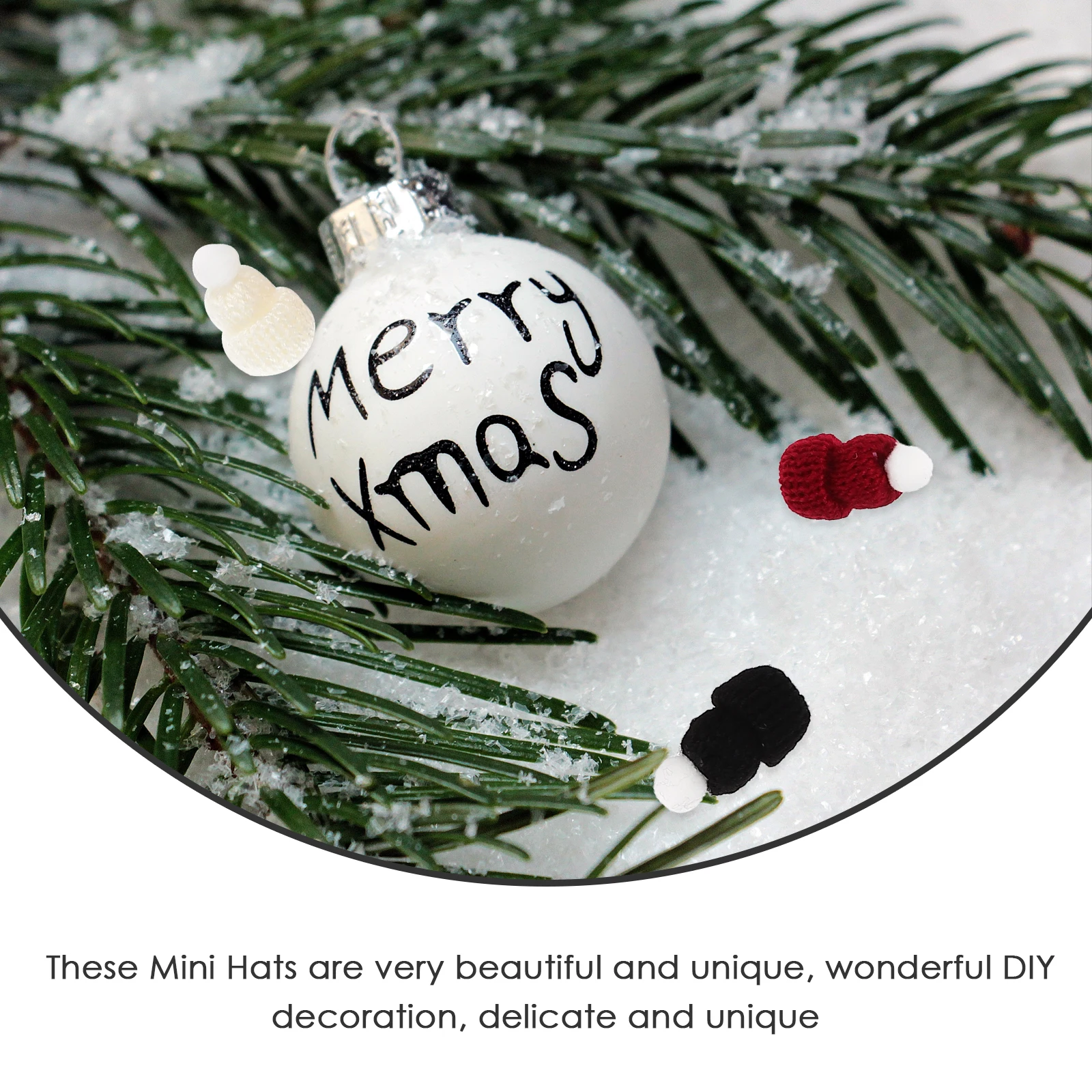 

50 Pcs Mini Beanie Tiny Knit Hats Small for Crafts Christmas Knitted Accessories