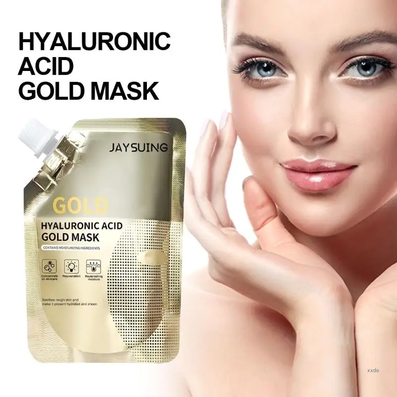 JAYSUING Hyaluronic Acid Gold Face Mask Moisturizing and Anti-Wrinkles Effective Against Dullness and Pigmentation 100g