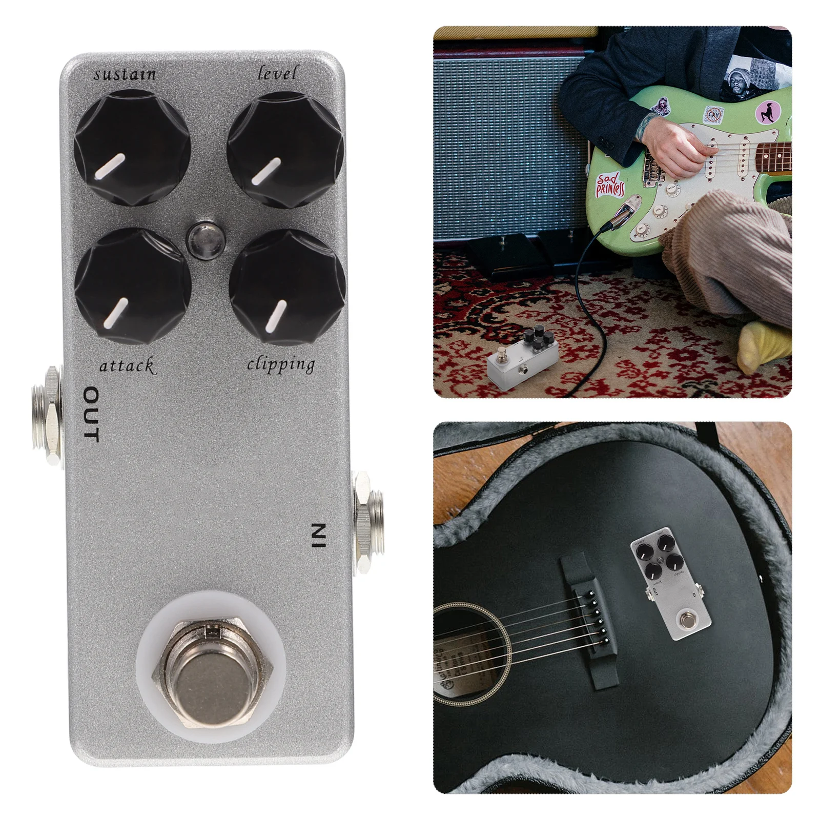 

1Pcs Mini Guitar Effector Overload Durable Professional Accessory Bypass Lossless Sound Quality Guitar Effector