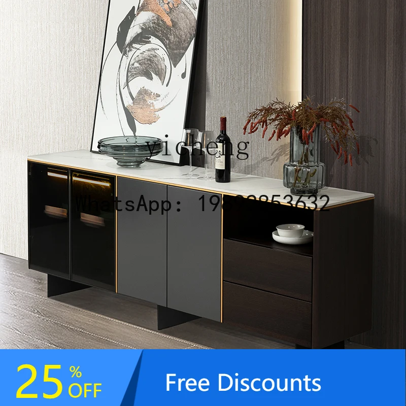 minimalist rock slab dining side cabinet wine cabinet living room locker light luxury simple modern door cabinet