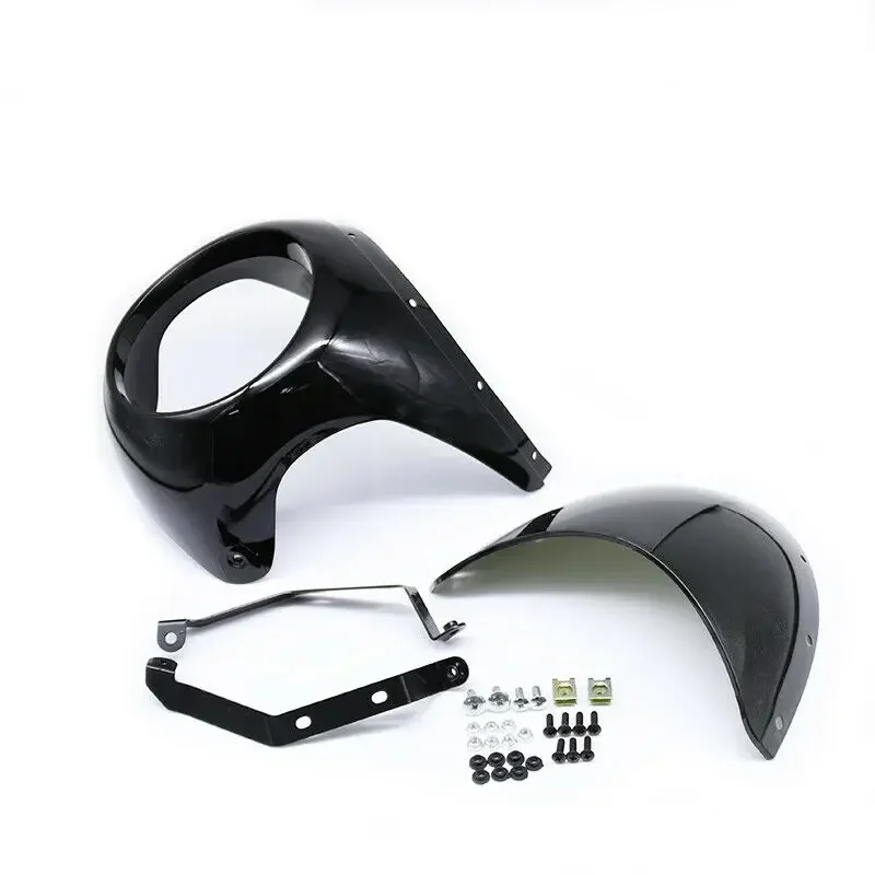 

7'' Round Headlight Fairing Windshield Lamp Cover For Retro Harley Cafe Racer XL