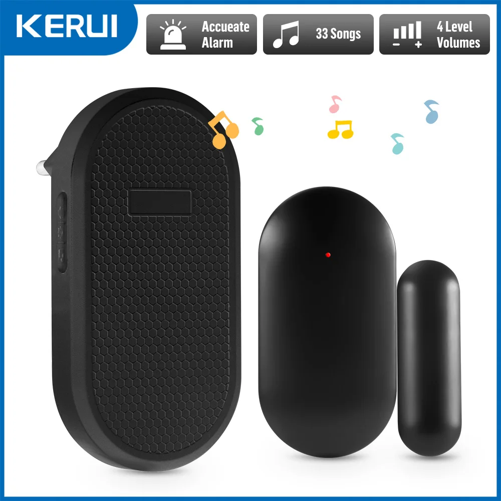 KERUI Wireless Door Sensor Door Chime Burglar Alarm 32 Songs 400ft Range Home Security Welcome Smart Anti Theft Doorbell