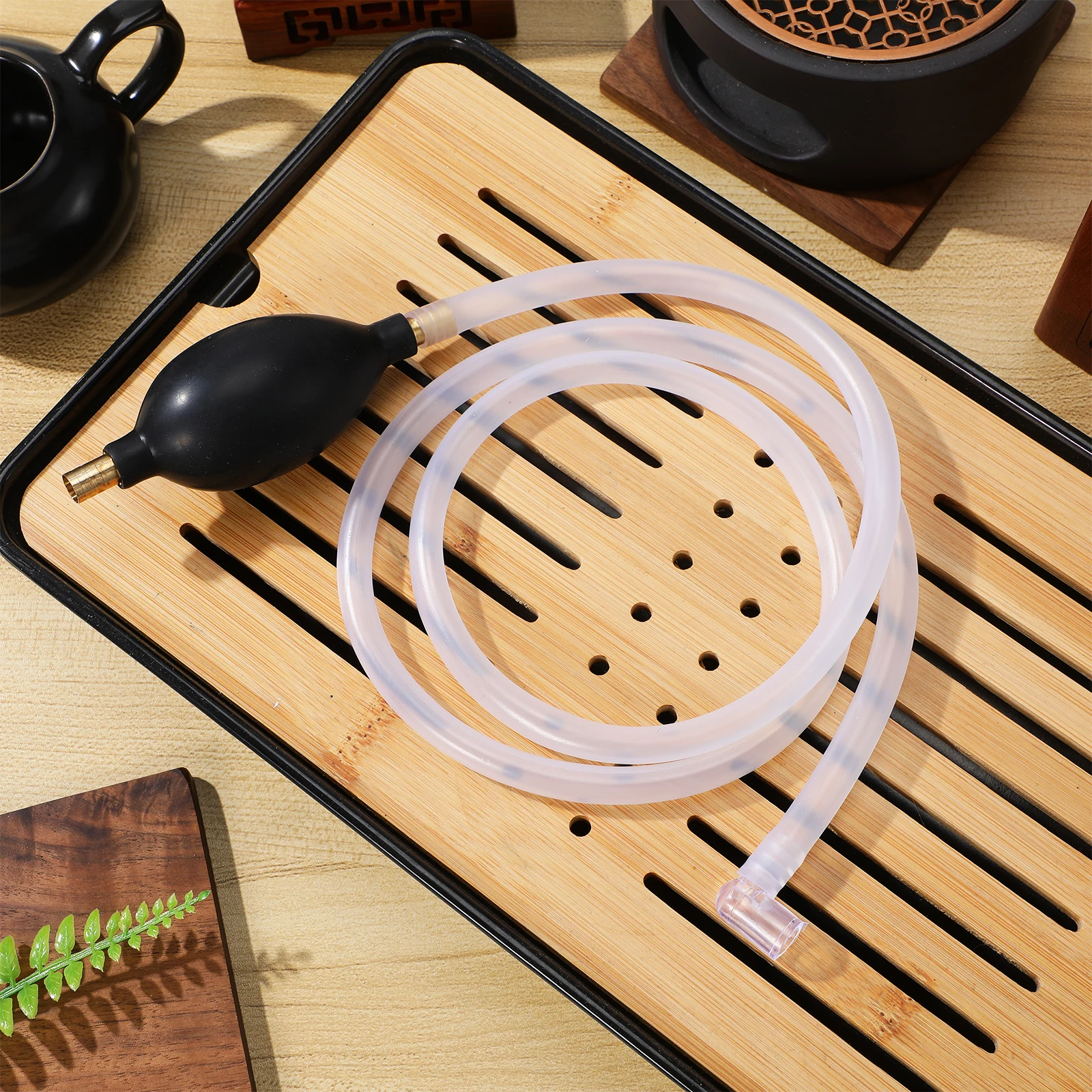 

Yardwe Tea Tray Drainage Set with Dredge and Hose for Practical Tea Ceremony Emulsion Rice Cleaning Supply