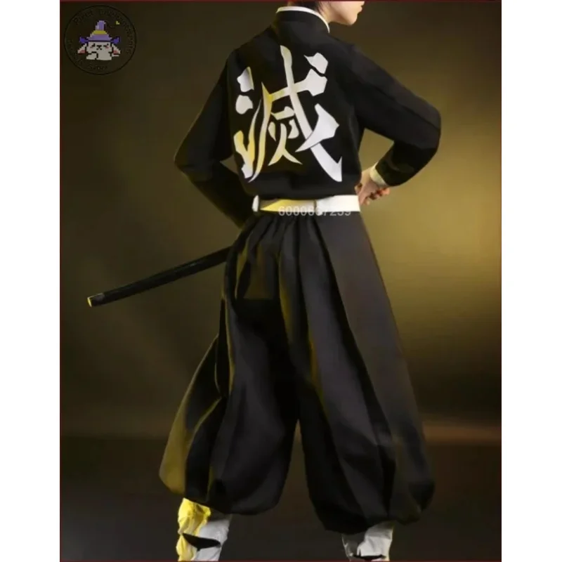 Anime Demon Slayer Rengoku Kyojuro disfraces Cosplay hombres Kimetsu No Yaiba Kisatsutai miembro traje de juego de rol Comic Con de Halloween