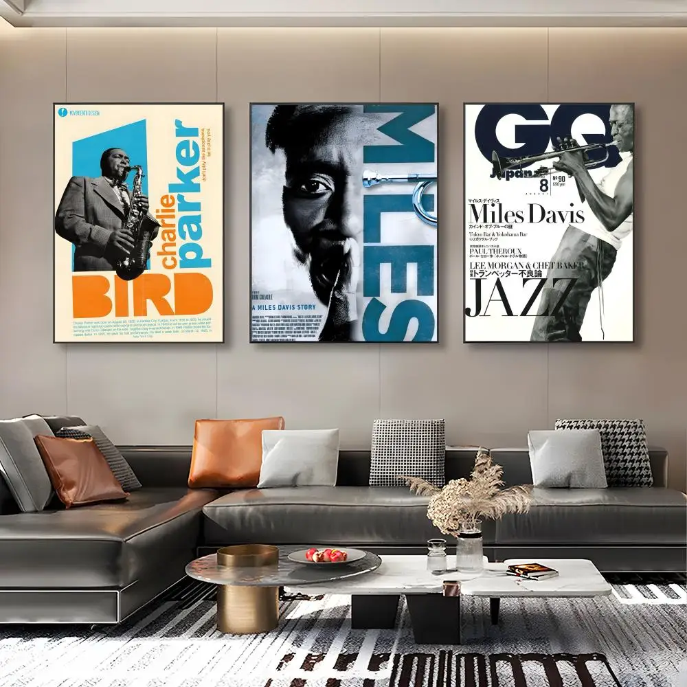 Jazz Musician M_Miles Davis_s Poster Modern art bathroom wall waterproof frameless decorative gift