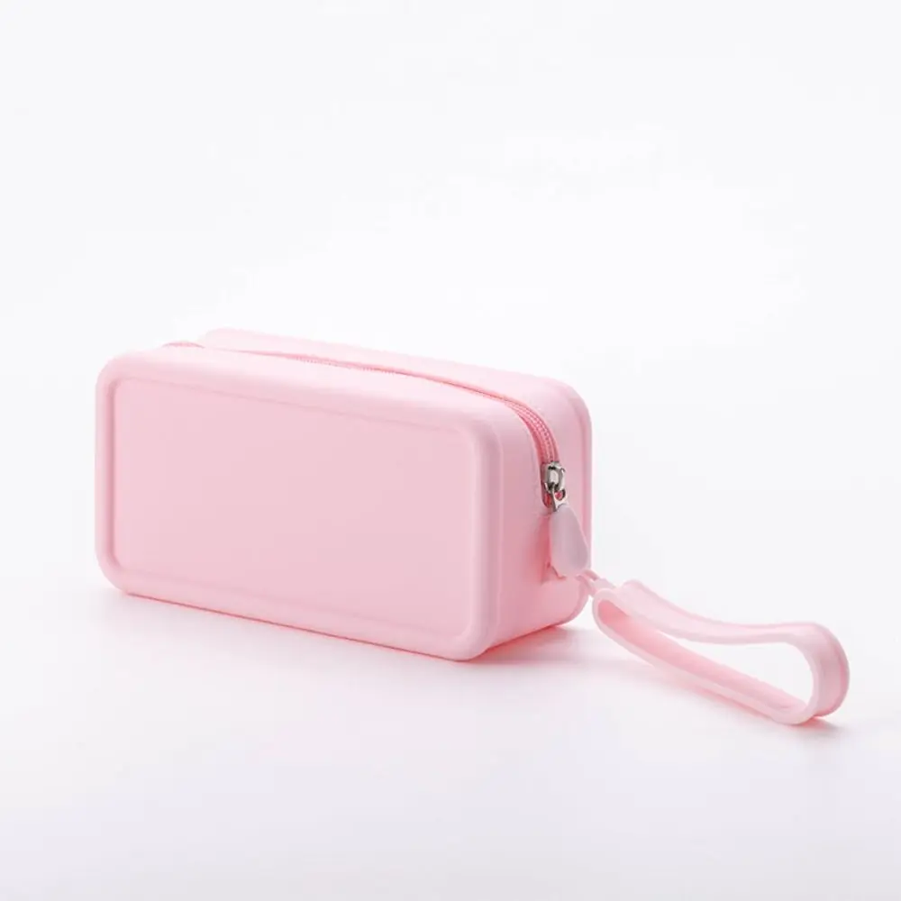 New Silicone Coin Purse Waterproof Large Capacity Earphone Bag Solid Color Zipper Cosmetic Bag Students