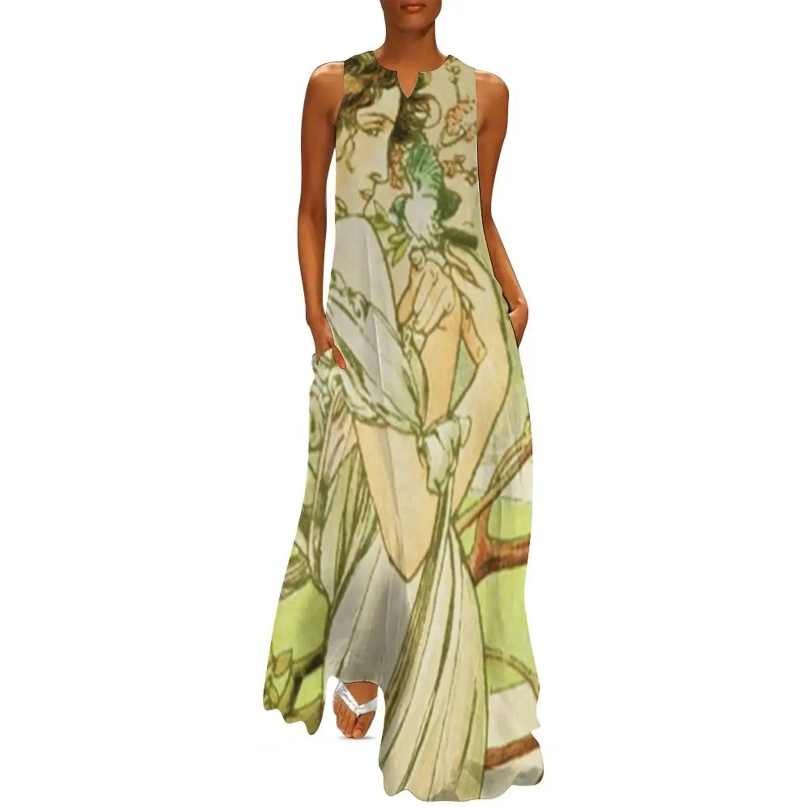 

HD May from the 1889 Calendar by Alphonse Mucha Long Dress cute dress Dress