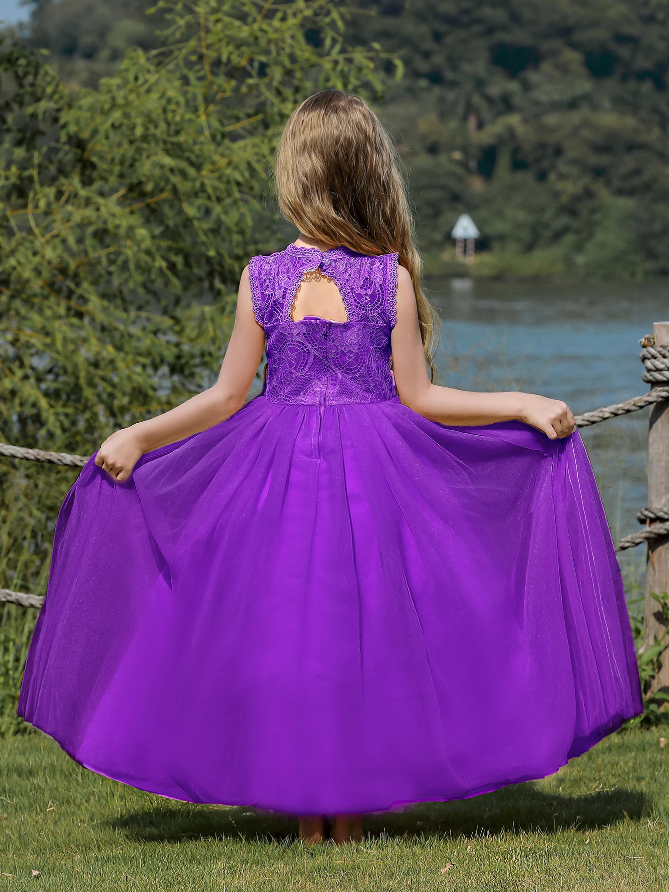 Flower Girl Dress Party Sleeveless Dance Ball Gown Wholesale Embroidery Wedding Birthday Girls Luxury Princess Backless