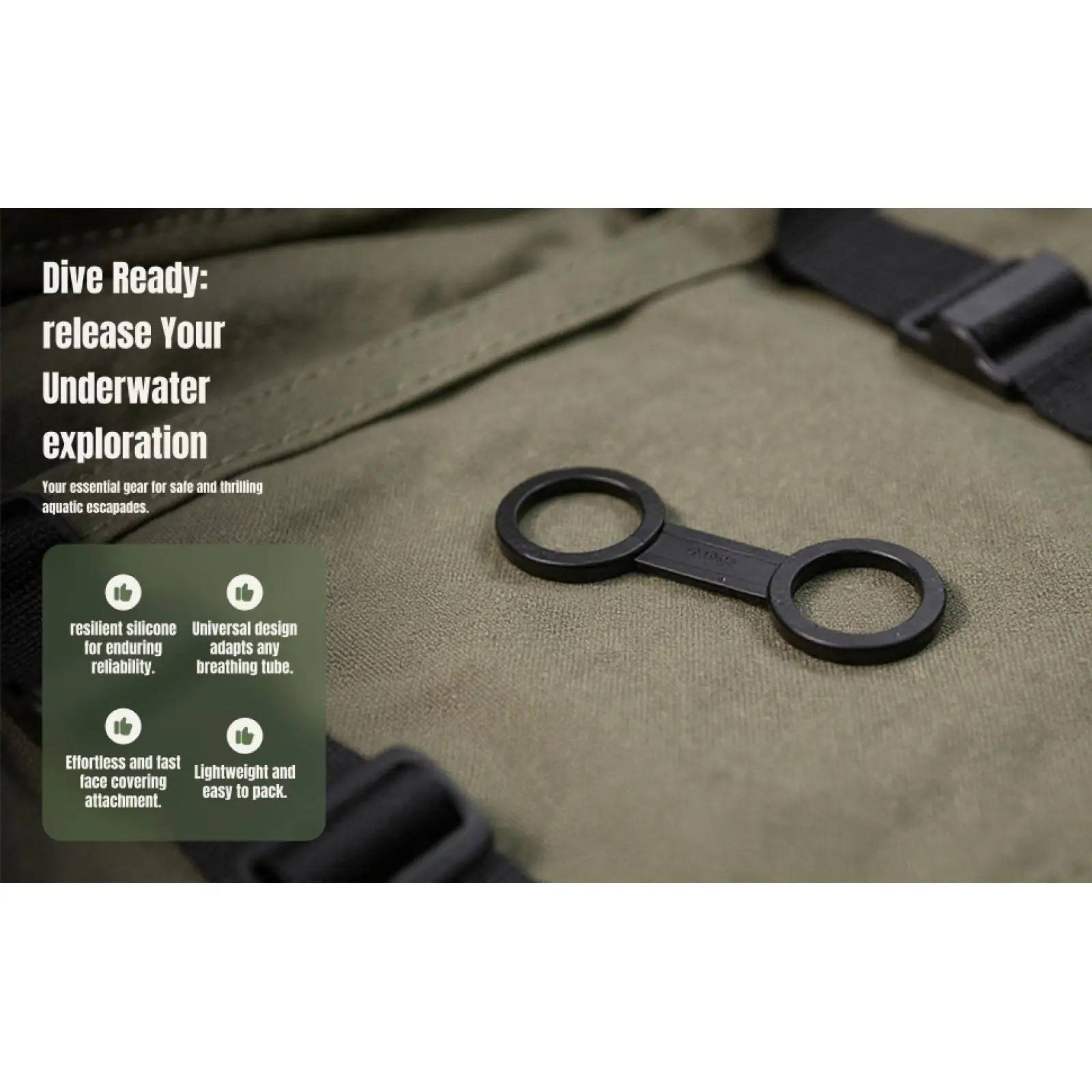 Silicone Snorkel Keeper Durable Double Loop Holder Quick Attach Retainer for Scuba Mask Snorkeling