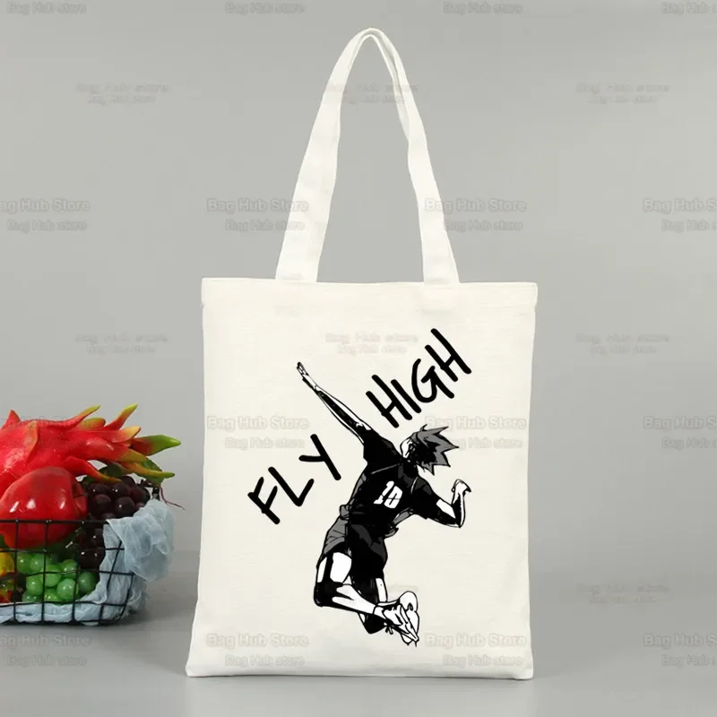 Haikyuu Oya Oya Oya Manga Shopping Bag Shopper Shoyo Kuroo Bokuto Volleyball Anime Eco Canvas Shopper Bolsas De Tela Bag Shoping