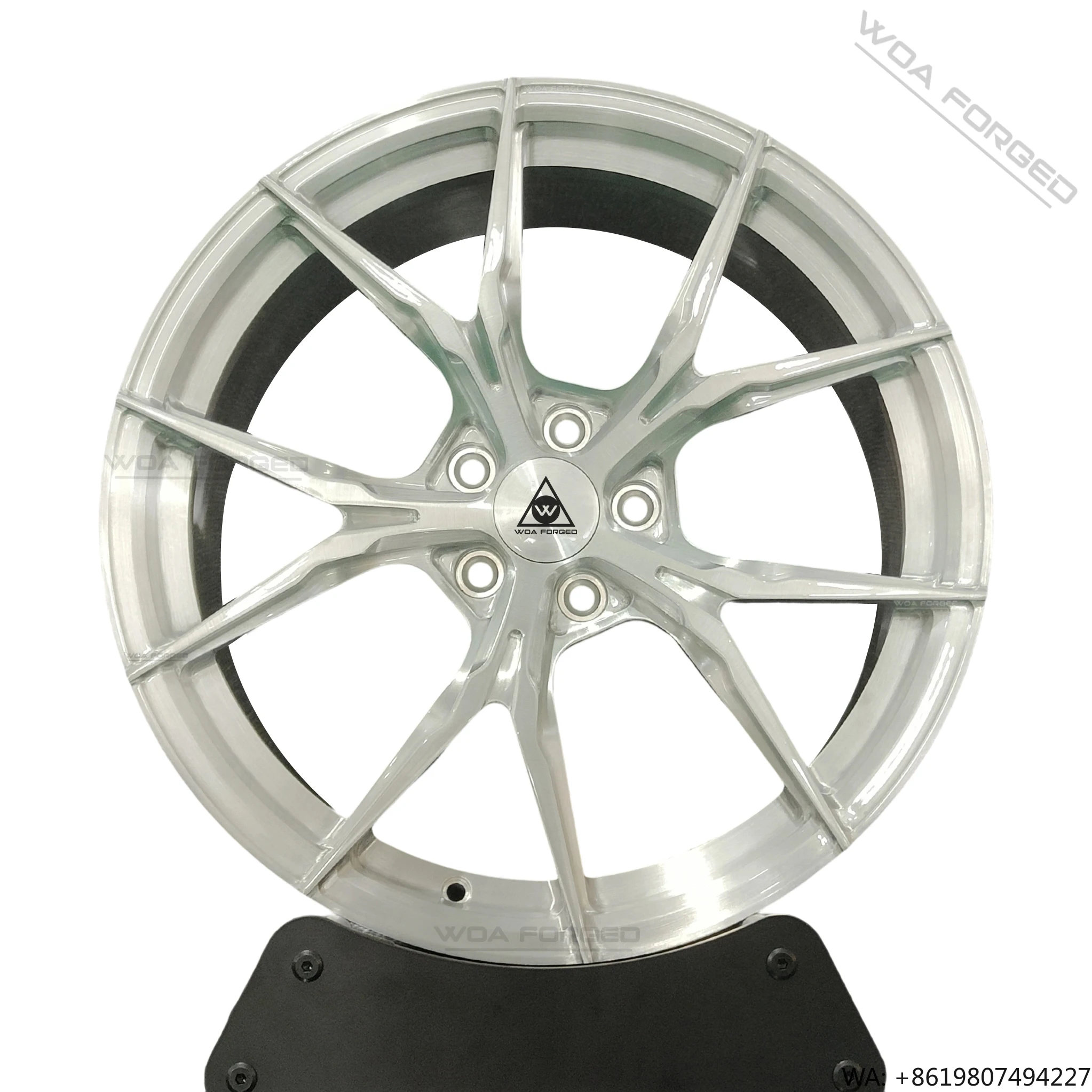 

18 19 20 21Inch Custom Monoblock Forged Wheels Brushed Silver 5 Spoke Blade Rims 5x114.3/5x120 for Model 3