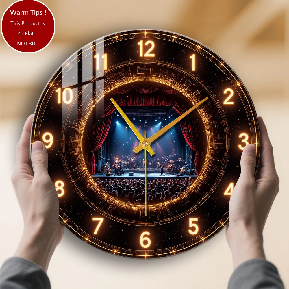 

Настенные часы из закаленного стекла, часы для театральной сцены, часы для аудитории, подходящие для настенного декора или настольного дисплея в любом месте