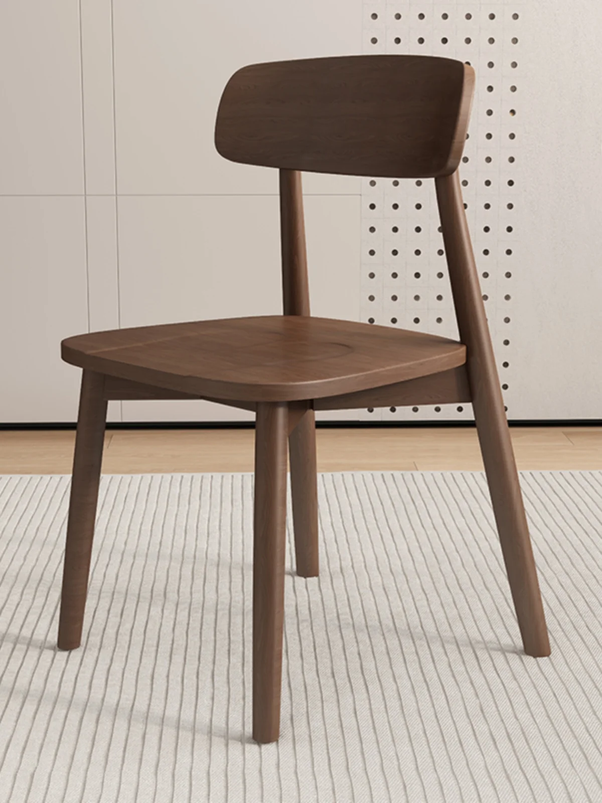 Nordic solid wood dining  household stool hotel restaurant sales department negotiation  leather