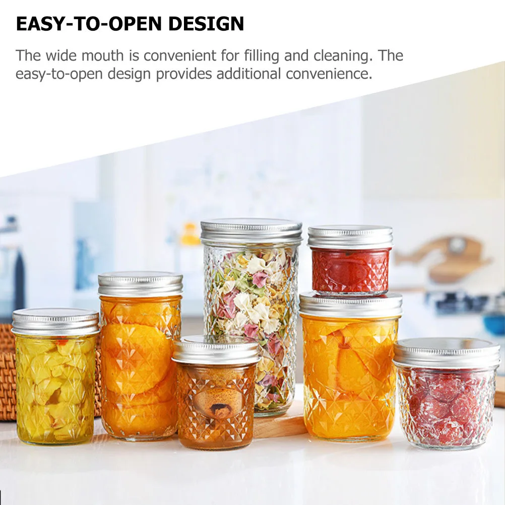 8 pçs frasco selado transparente frascos de mel pequenas garrafas de armazenamento de vidro cozinha recipientes de geléia reutilizáveis guardas frescos