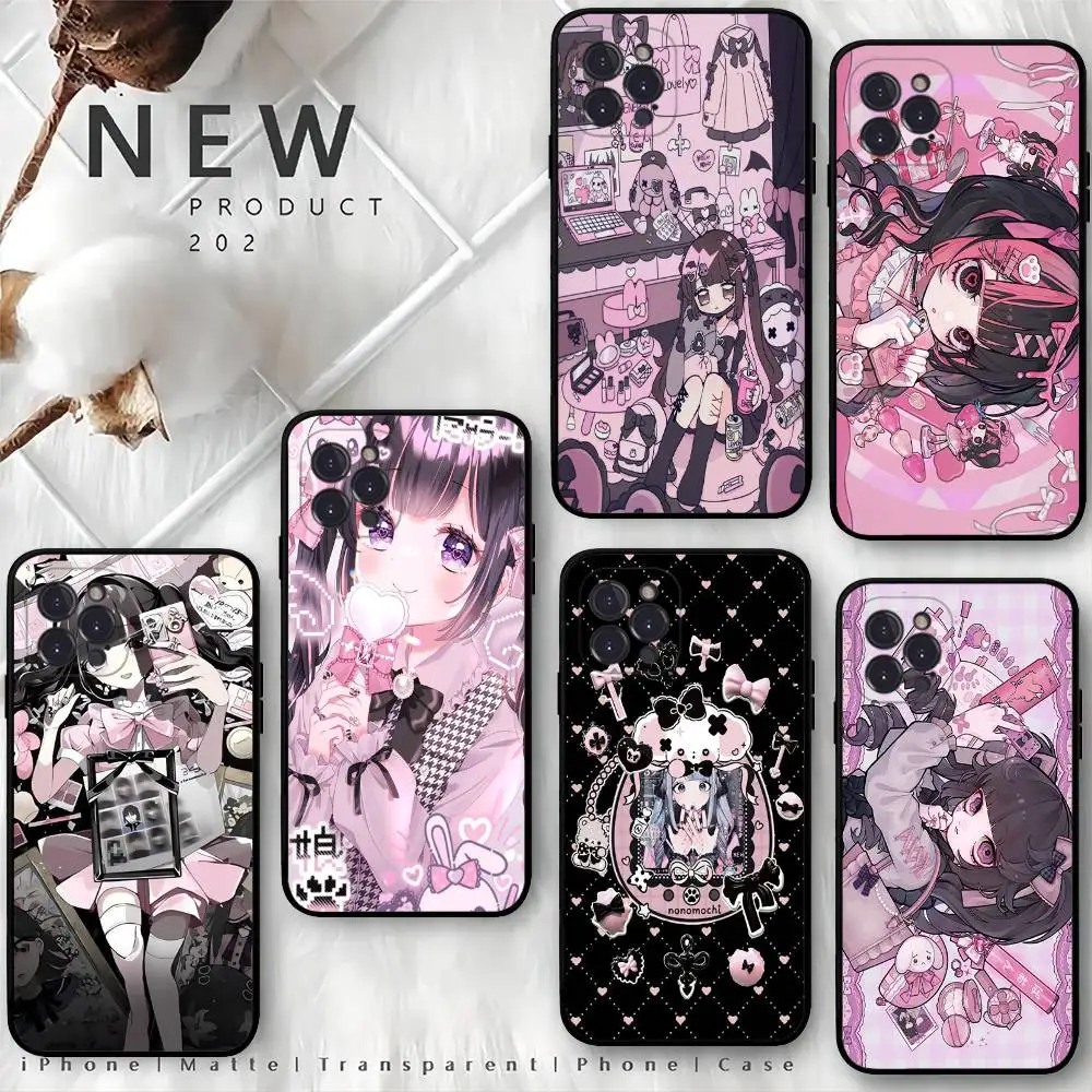 Jirai Kei Mode Schönes Mädchen Handyhülle für iPhone 17 16 15 14 13 12 Mini 11 Pro Plus Weiche Silikonhülle