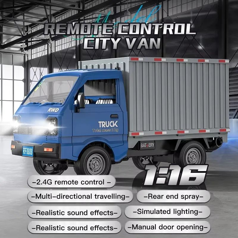 1:16/18 RC CAR Simulation Drift Climbing Truck Led Light Small Cargo Remote Control Car Electric Toy Model for Kid Birthday Gift