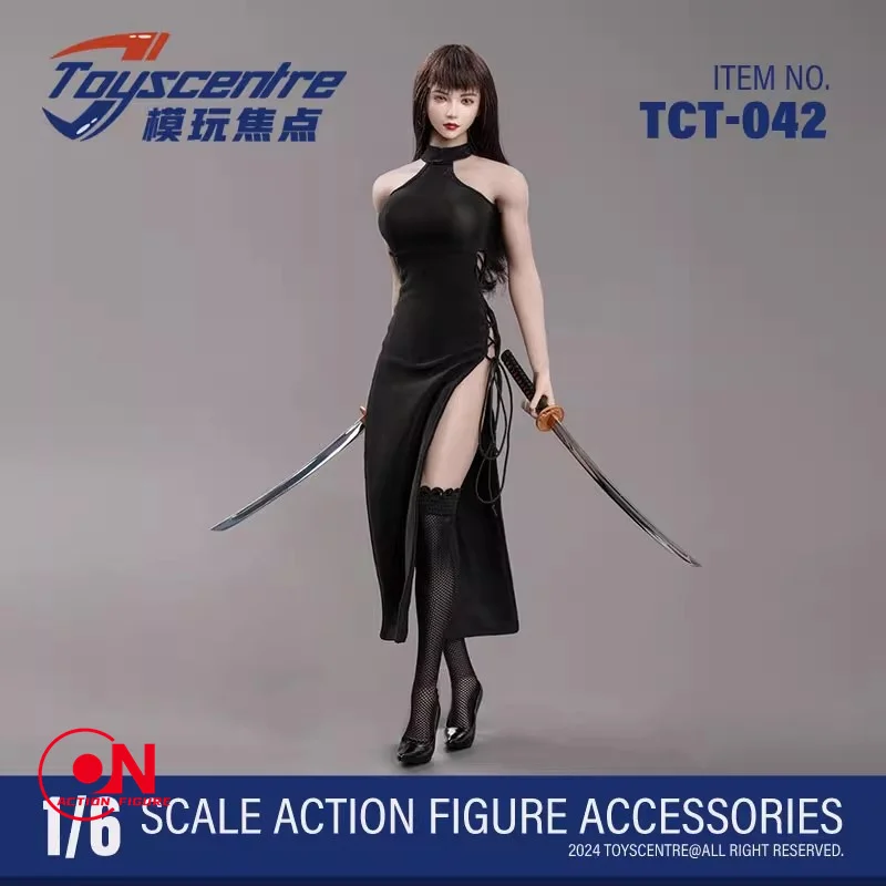 Toyscentre TCT-042 1/6 أنثى أسود مثير شق فستان بحزام الملابس نموذج صالح 12 ''S16A الجندي عمل الشكل الجسم دمية