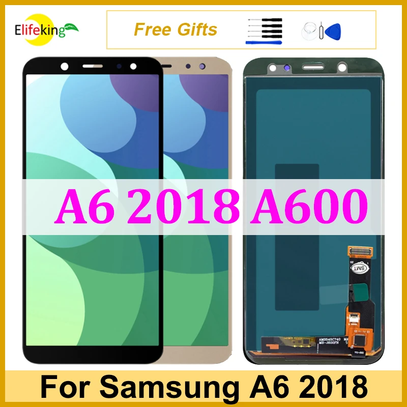 Pantalla LCD A600 de 5,6 pulgadas para Samsung Galaxy A6 2018, montaje de digitalizador táctil A600FN SM-A600FN/DS, reemplazo de Pantalla de teléfono