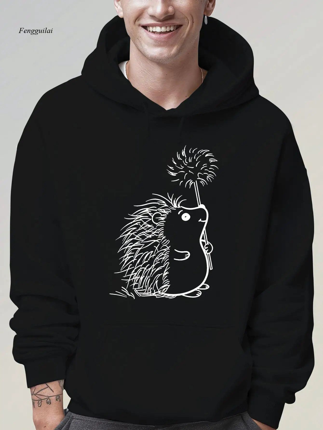 

Повседневная толстовка с рисунком «Ежик и одуванчик» — мягкая и удобная зимняя толстовка с принтом «Ежик»