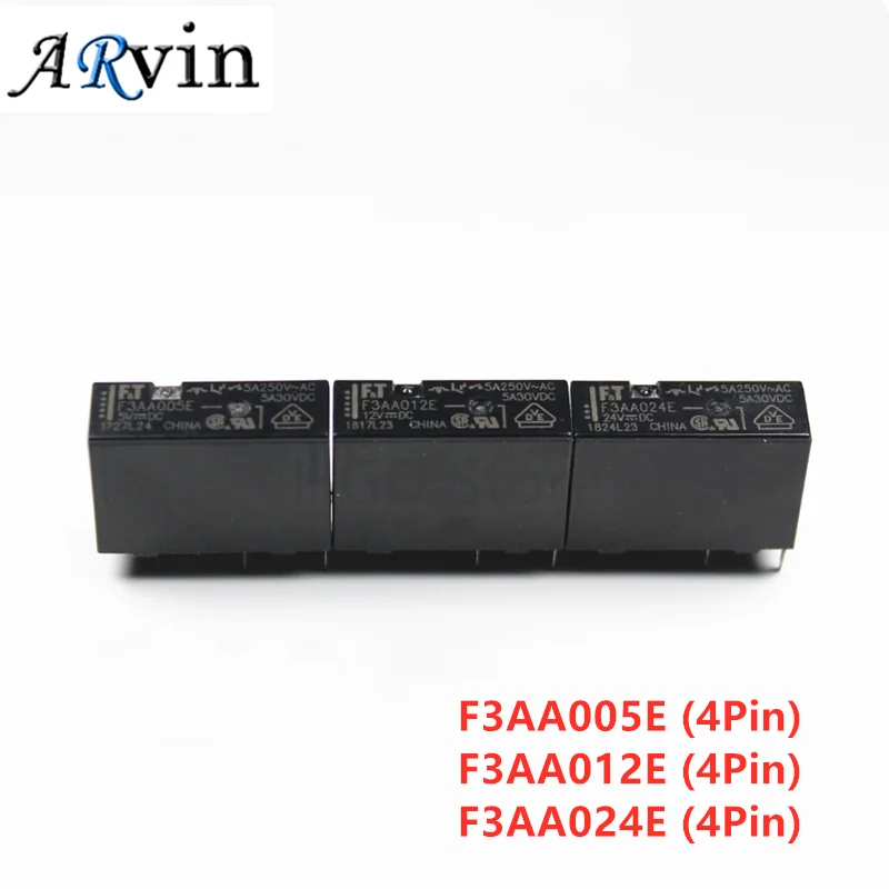 5PCS/Lot Power Relay F3AA005E F3AA012E F3AA024E 5VDC 12VDC 24VDC 4PIN a Group of Normally Open
