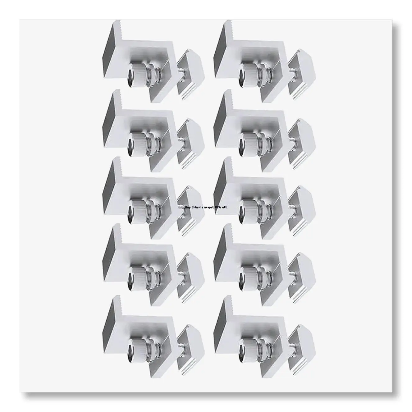 ✼10Pcs Solar Photovoltaic Bracket Aluminum Alloy Clamp for Solar Module Solar Panel Racking Mounts Accessories PV Clamp A