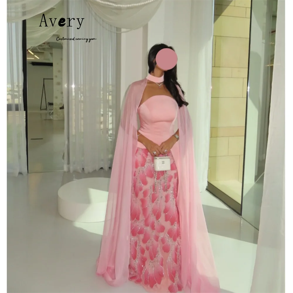 Avery-Top de tubo de cola de pez rosa personalizado, vestidos de noche sin mangas, vestidos de invitados de boda de lujo 2025 para fiesta, vestido de graduación para mujer