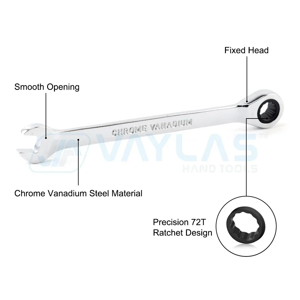 30mm Open End Ratchet Wrench Fixed Head Full Polished Ratcheting Spanner Chrome Vanadium Auto Repair Hand Tools 30 mm