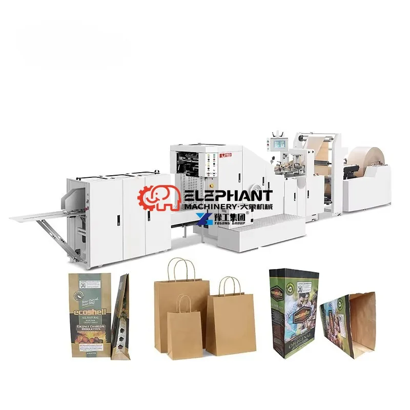 Hot salesFully Automatic Kraft Paper Bag Making Machine of Do Kraft Paper Bags Machine for Produce Handle Paper Bag
