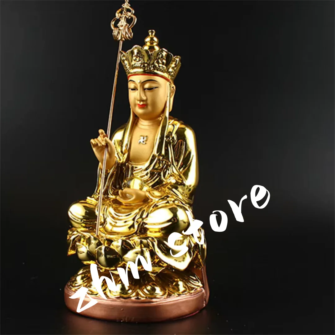 18CM Resin Gold-plated Chinese Buddha Statue  Ksiti Garbha Tibetan Buddha Statue Buddhist Home Decoration Crafts  Ornaments