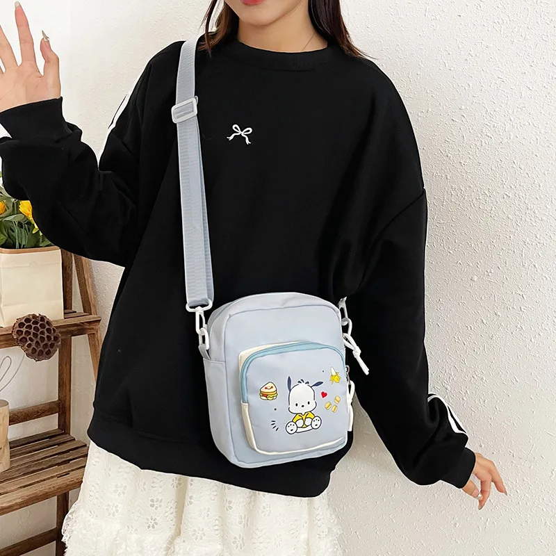 Petit sac carré mignon pour femmes et filles japonaises, sac à bandoulière polyvalent, rangement portable, imprimé de dessin animé, petit sac à dos à une épaule