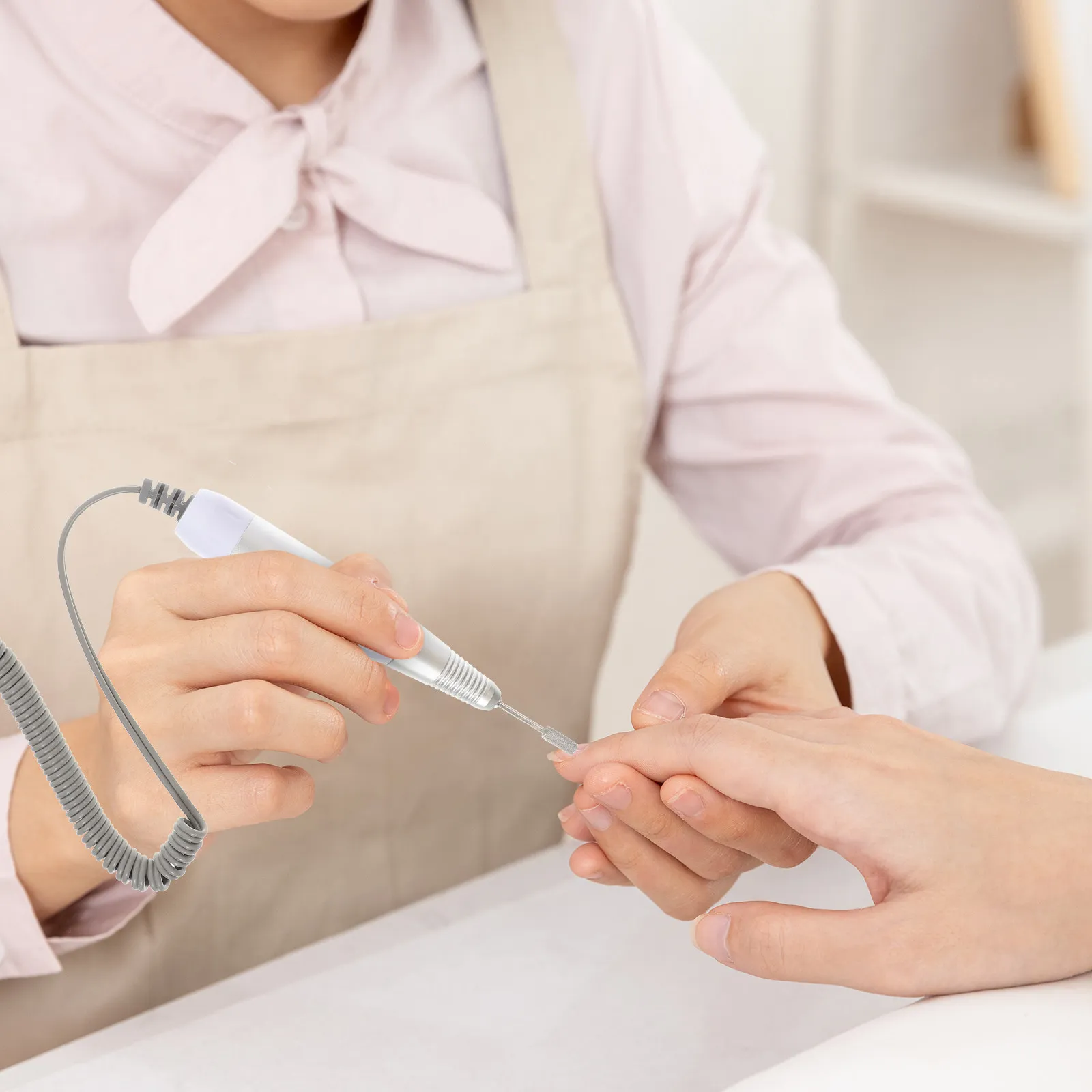 Kit di Strumenti per Unghie con Trapano Elettrico Bianco per Manicure e Lucidatura