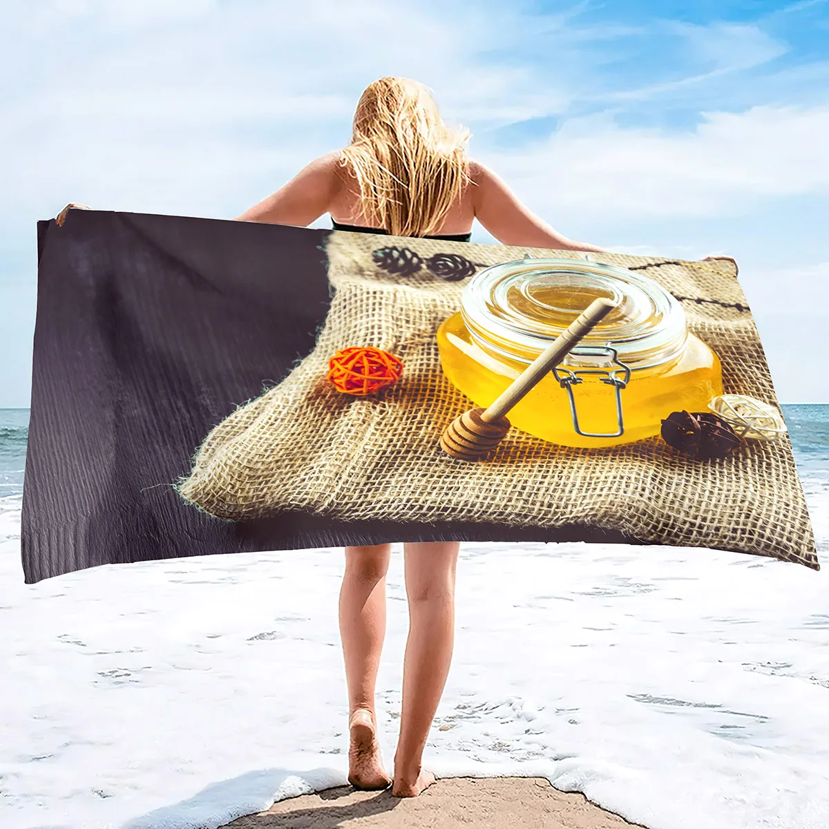 Coffee Ice Cream Super Absorbent Beach Towel Quick Dry Sand Free Lightweight Large Oversized Towel Light Pool Towel Travel Towel