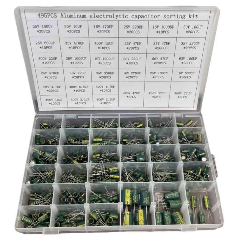 495PCS Aluminum electrolytic capacitor sorting kit