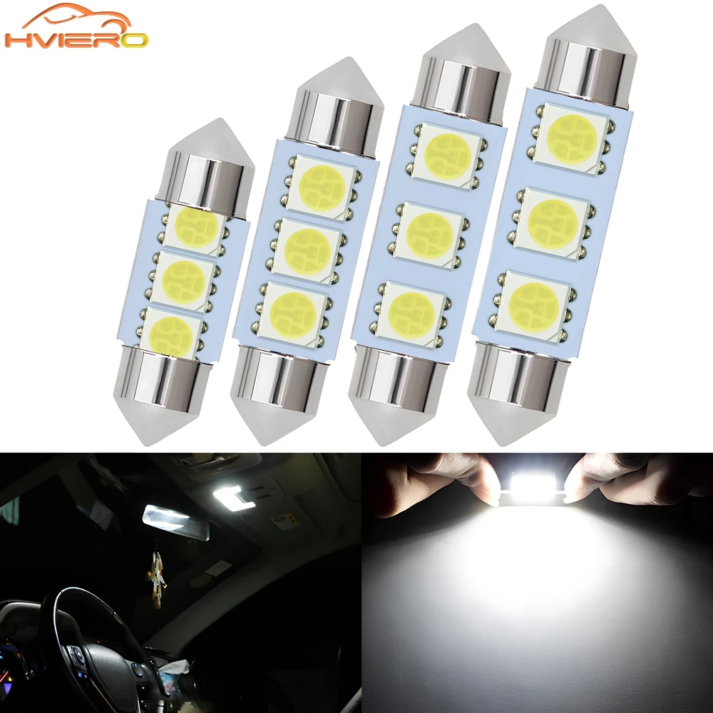 1/2/4/10PCS Auto C5w C10w License Plate LED Dome Festoon Door Lights Car Interior Trunk Reading Ceiling Lamp 5050 31/36/39/41mm