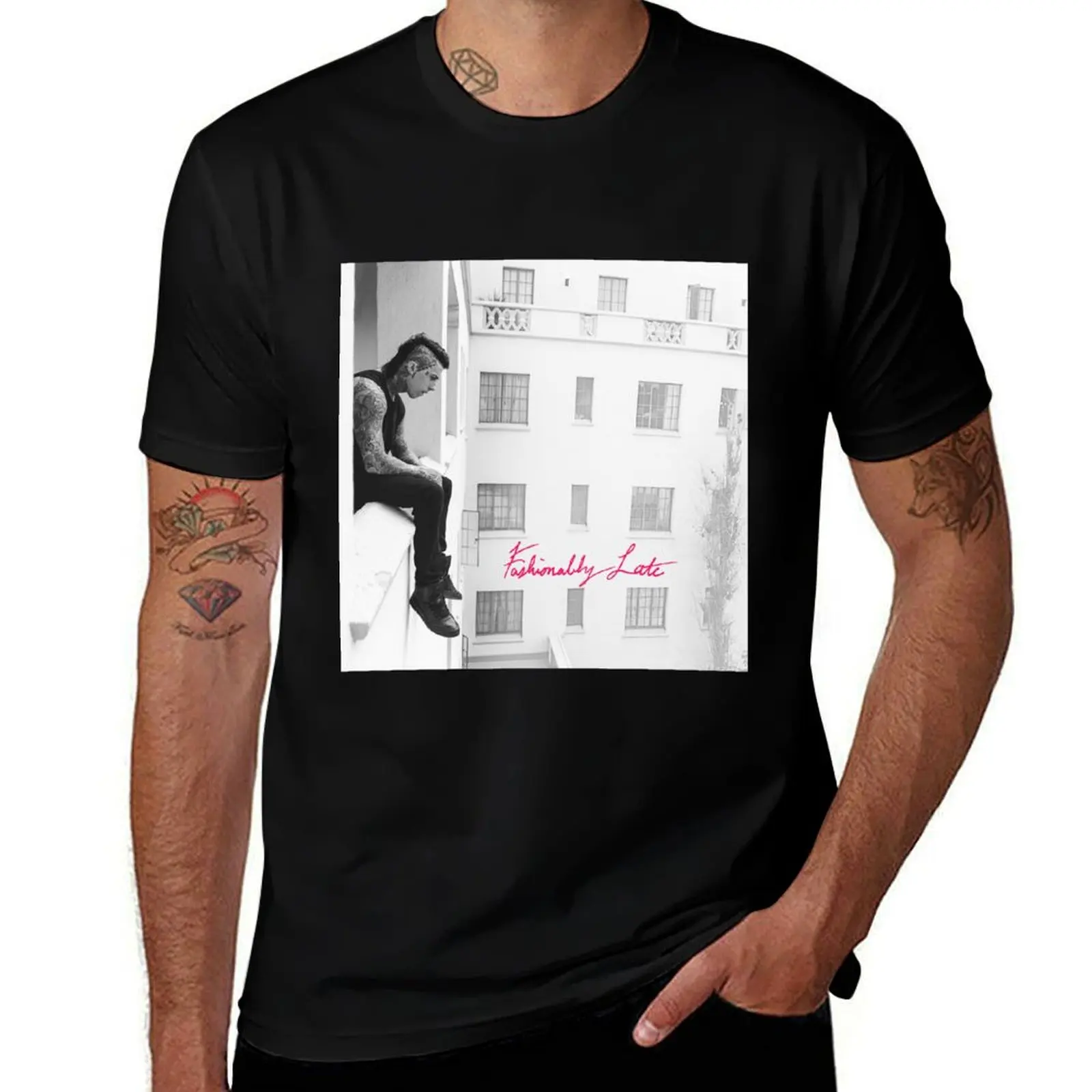 

Falling In Reverse fashionably late T-Shirt funny t shirts dark humor funny t shirts man T-Shirt