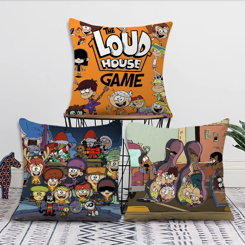 Cartoon The L-Loud House Cute Cushion Cover Comfortable Soft Pillow Case for Sofa Living Room Home Decor Protective Covers