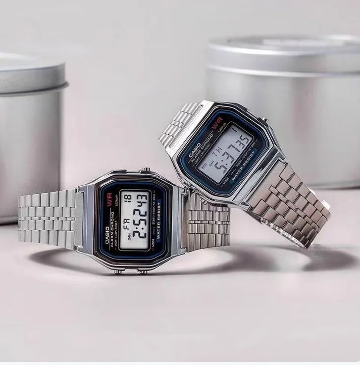 CASIO A159WA-N1 Classic Retro Square Watch for Men, Quartz Sports Watch with Shock & Water Resistance, Multi-function Design