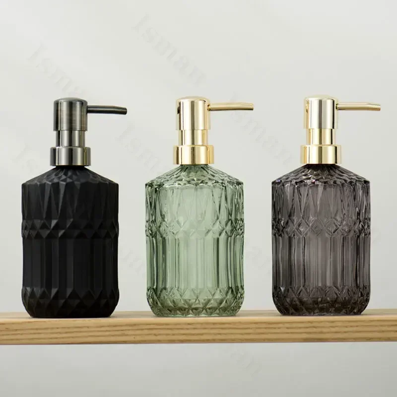 Nordic Style Soap Bottle Soap Dispenser Thickened Glass Bottles Shampoo Shower Gel Press Bottle Bathroom Decoration Accessories