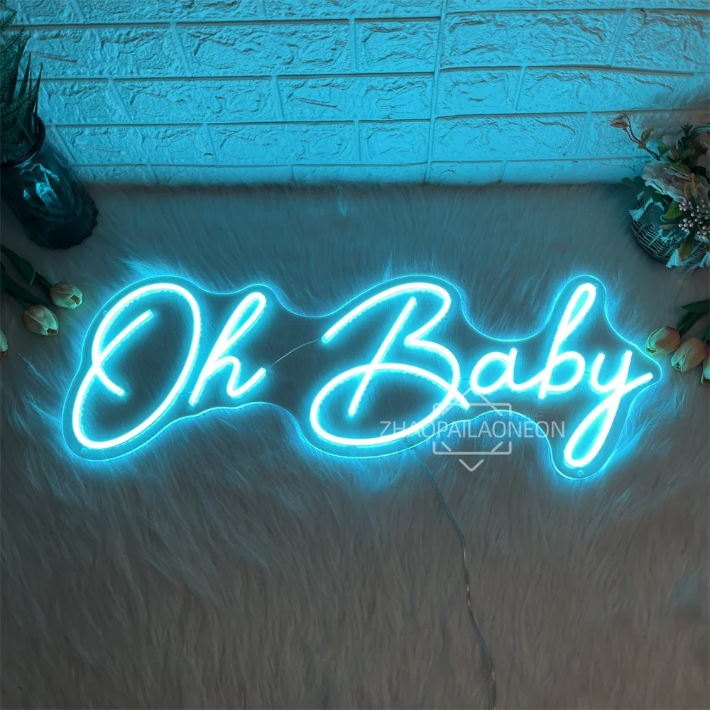 

Oh Baby Неоновая вывеска Светодиодная настенная комната Свадебный декор Светодиодная неоновая вывеска для вечеринки, свадьбы, дня рождения, украшения, вывески с регулируемой яркостью