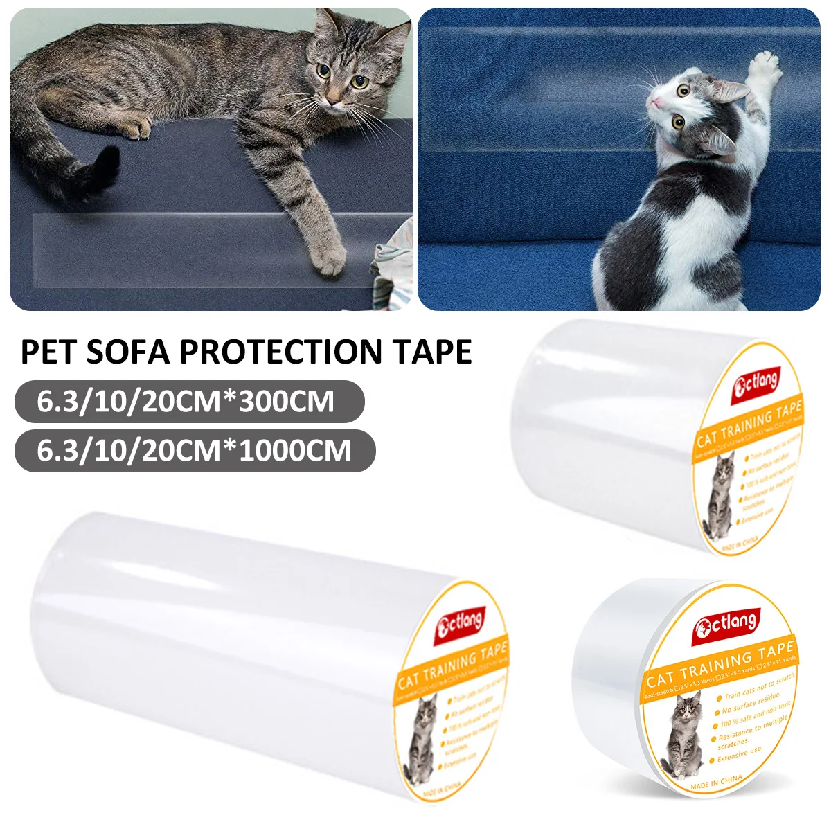 Cat Scratch Deterrent Tape Sofa Furniture Protectors for Cats Transparent Couch Guard Protector Cover Self-adhesive Pet Stickers