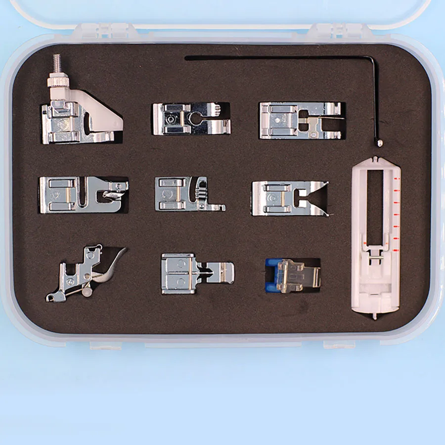 Presser Foot 1Set / 11 buah Set kaki Presser umum untuk rumah tangga multifungsi mesin jahit aksesoris jahit